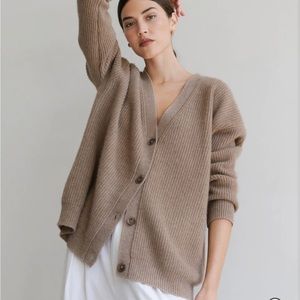 Jenni Kayne cashmere cocoon cardigan size medium undyed stone